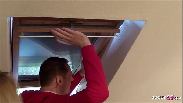 Horny German Mature Wife tricked Young Homeworker to Fuck