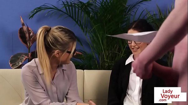 Download Video - Attractive CFNM babes humiliate wanking sub