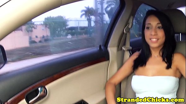 Hitchhiking latina sucks drivers dick