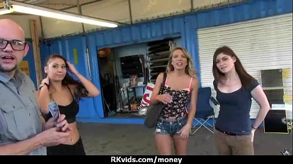 Sexy natural chick trades cash for some rough s...