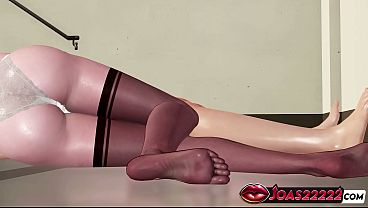 Femdom with KDA Ahri Rule34 Hentai - Domination Handjob for Big Dick with Nipple Licking, Face Sitting Pussy Licking with Moans, Intense Footjob in Nylon Stockings Leading to Cumshot