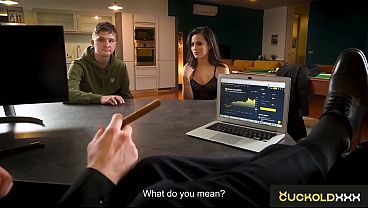 CuckoldXXX - Sexy Latina Babe from Venezuela Pays the Rent While her Cuck Boyfriend Watches