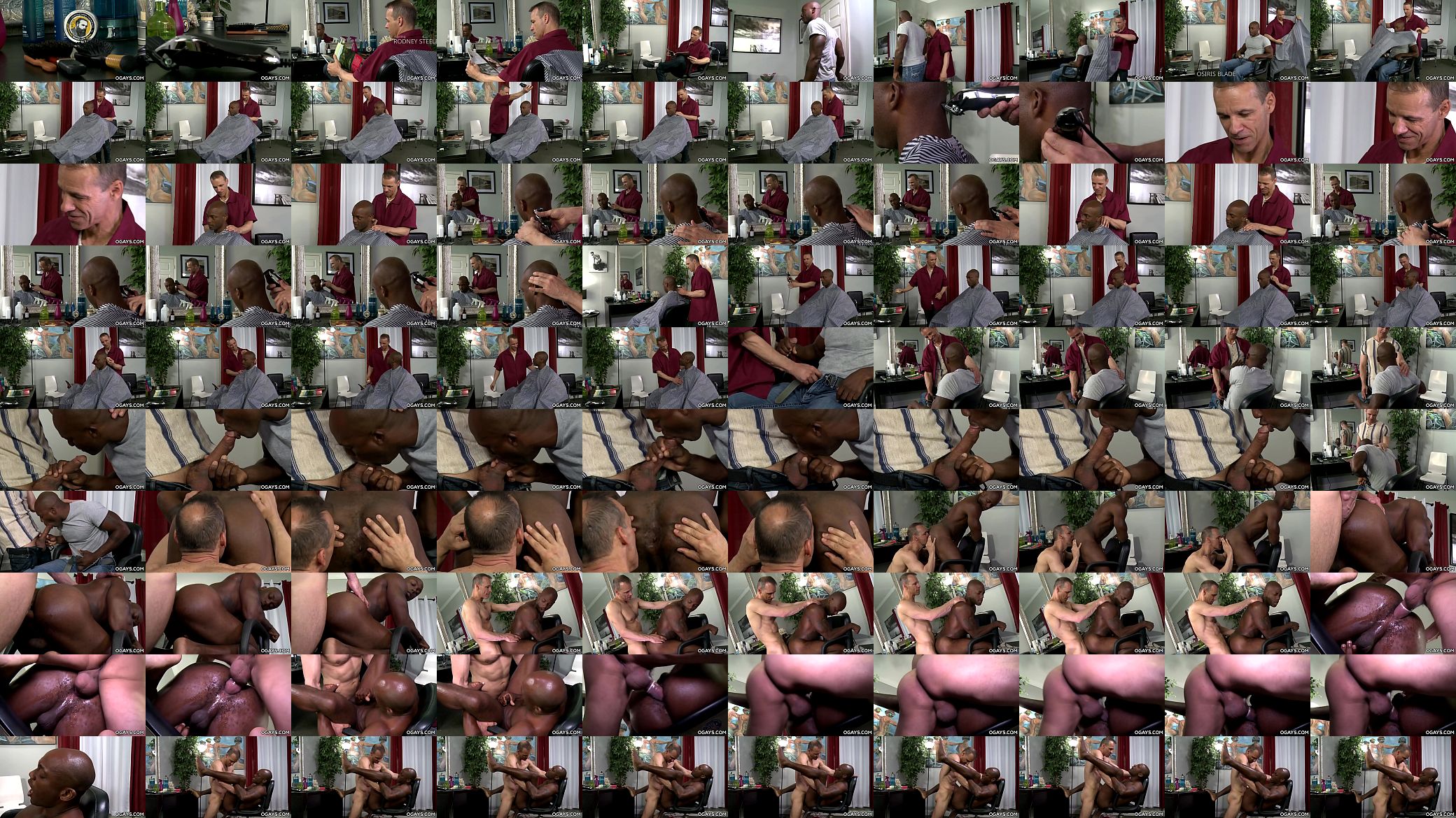 Interracial gay intercourse in the barber shop 预览图
