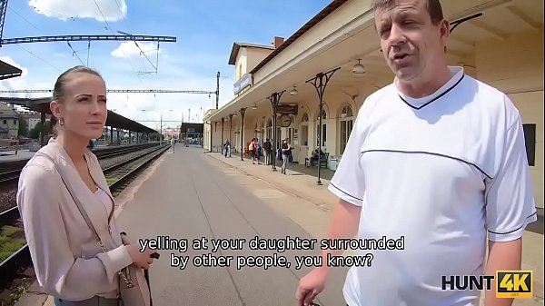 Download Video - HUNT4K&period; Elegant coquette makes money for train using her sexy body