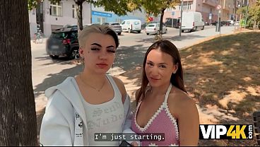 VIP4K. Lesbians don't mind Licking each other's Pussies in front of a Stranger for Money