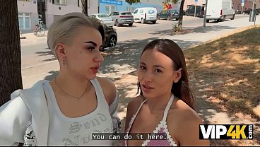 VIP4K. Lesbians don't mind Licking each other's Pussies in front of a Stranger for Money