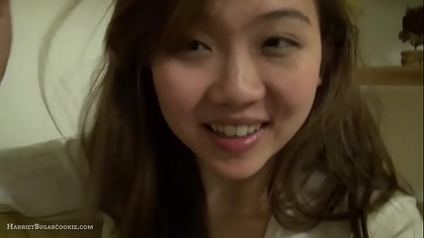 Perfect busty asian teen at home with toys