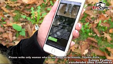 German horny fitness young woman meets man and he comes too quickly