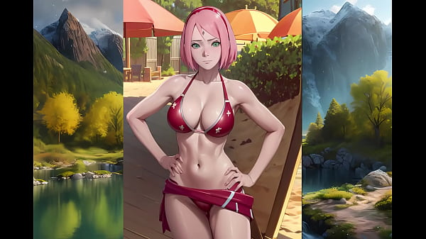 Sakura anime naruto, naked, showing everything