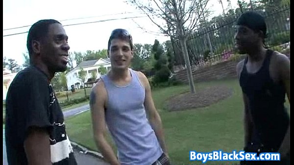 Muscular Blacg Gay Dude Fuck White Twink With H...