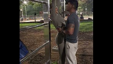I fucked this delicious, slutty married woman in front of her cuckolded husband. The big-dicked personal trainer is going to give the slutty married woman a workout and then fuck her.