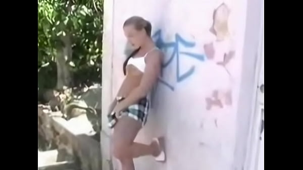 Blond outside dildo