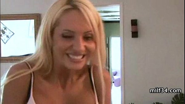 Big-breated horny milf's bedroom seduction