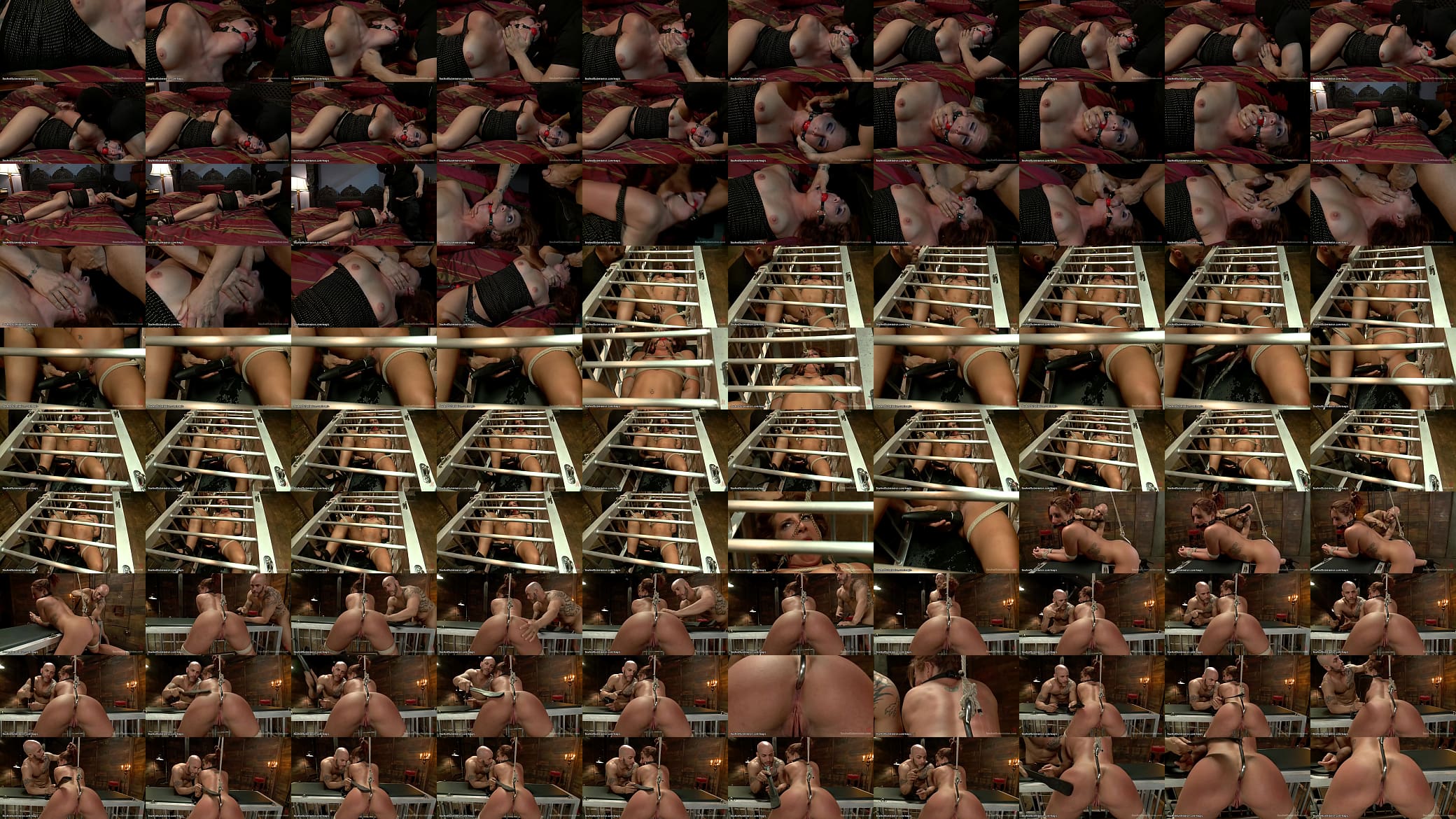 Tied redhead in cage made squirting 预览图