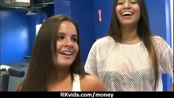 Sexy exhibitionist GFs are paid cash for some public fucking 6