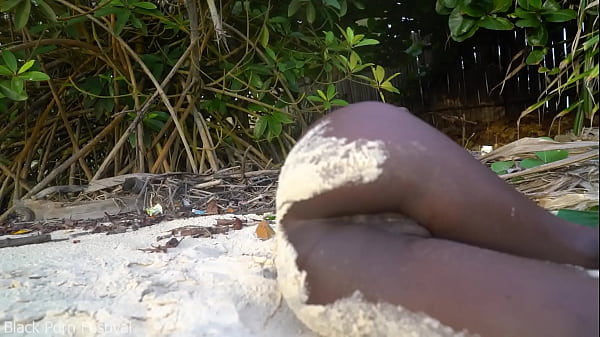 Skinny African tribe girl cooking medecin for her grandmother naked in forrest