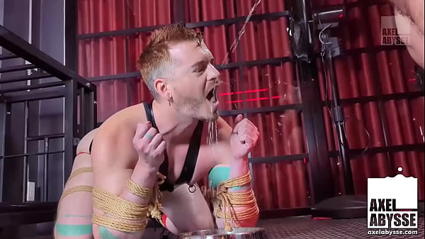Bondaged Axel Abysse Drinks Flex Beefy Hot Piss