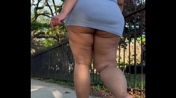Puerto Rican Boricua Mami With Thick Legs And Natural Fat Ass Big Booty Walking With a Switch In Slow Motion Wearing A Mini Skirt And high Heel Wedge Platform Flip Flops