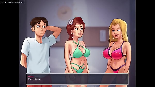 Summertime Saga By DarkCookie - He fucks His Girlfriend's Busty Best Friends in Her face and she's Happy To Watch Them Fuck