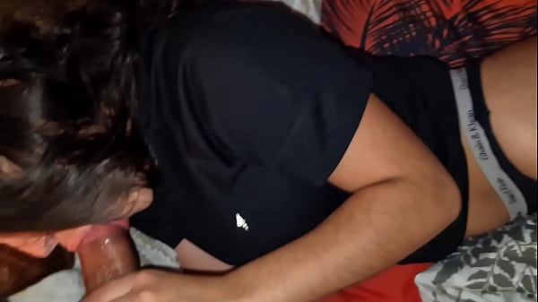I finally fuck my step son's girlfriend, deep throat and creampie on her big tits nature