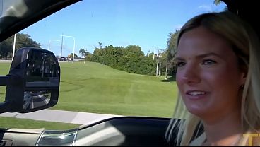 Petite Blonde Cheats on Boyfriend in Parking Lot Lacy Tate