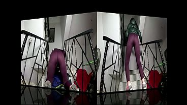 Downjacket Tease, Sweaty Tracksuit Cameltoe and Pussy Slapping 59 sec