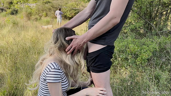 Public dick flash in front of the couple of hikers. She helped me cum while he was distracted by a phhone call
