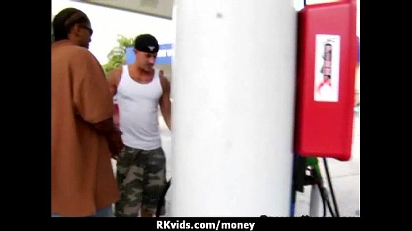 Desperate teen naked in public and fucks to pay...