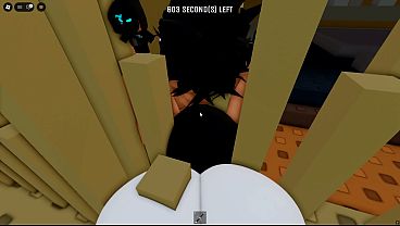 Threesome with a petite goth girl in Roblox