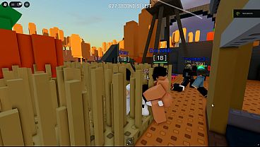 Threesome with a petite goth girl in Roblox