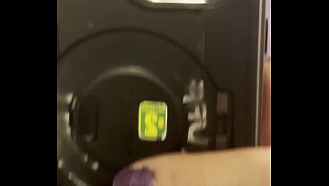Crossdresser in purple Masterbates & Drinks Own Cum From Glass!