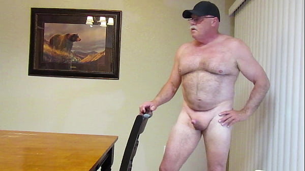Naked and hard at home.