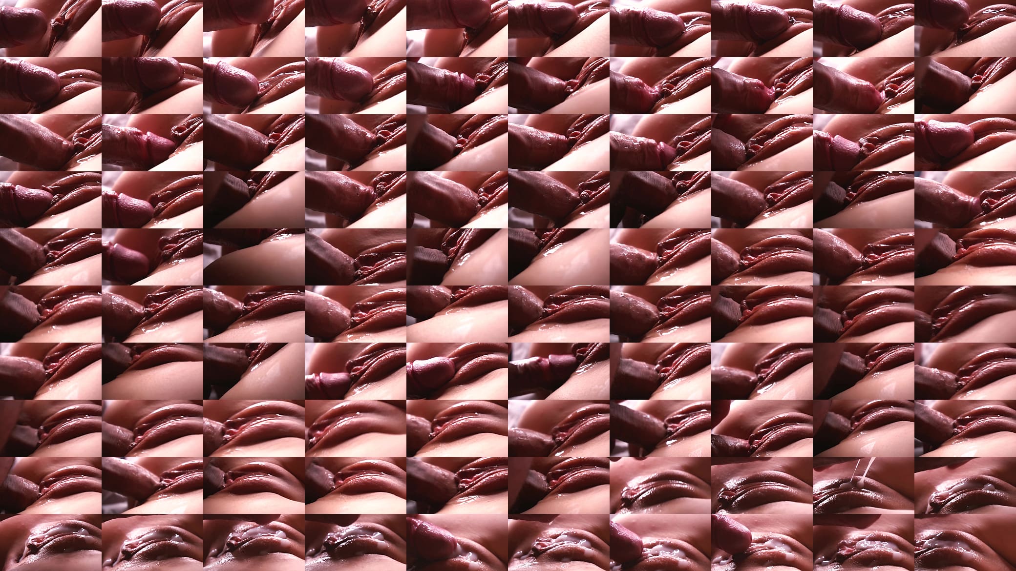 SLOW MOTION. Extremely close-up. Sperm dripping down the pussy 预览图