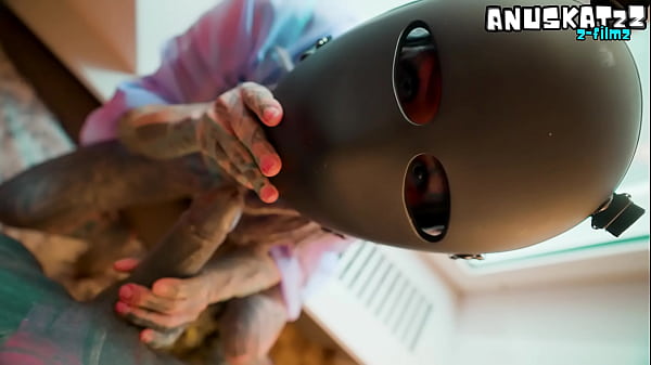 Tatted-up girl in a mask takes it deep in her a...