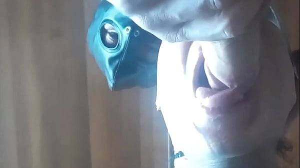 Preview - Second view of a milf Hooded in nylon, blindfolded with duct tape, facialized, and cummed in mouth