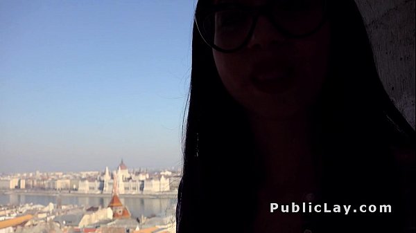 Busty Spanish student fucks outdoor