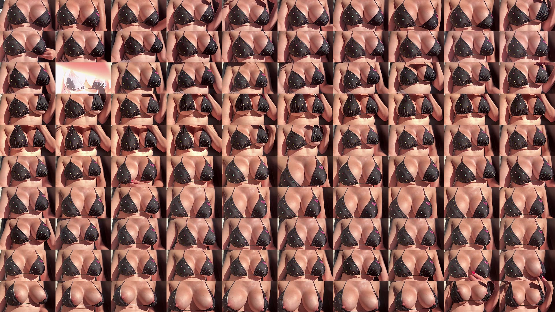 Italian Big Boobs Bouncing Outdoor hard nipples close up slow motion 预览图