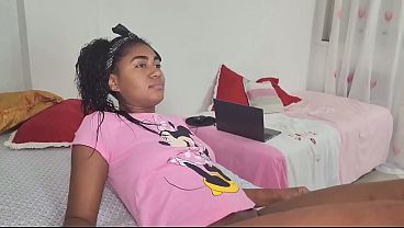 The slut was masturbating while watching porn and couldn't resist, so she called me over to fuck.