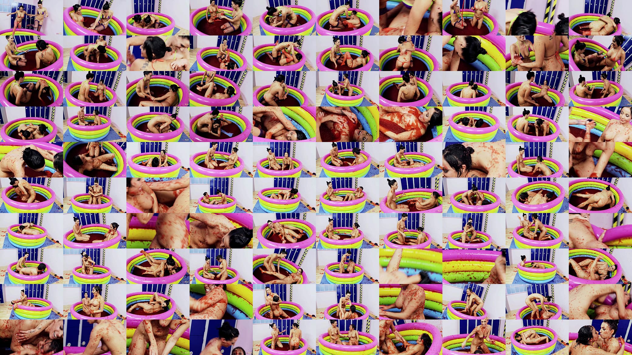 A pool of jello makes the British lesbians with big boobs want to wrestle in it 预览图