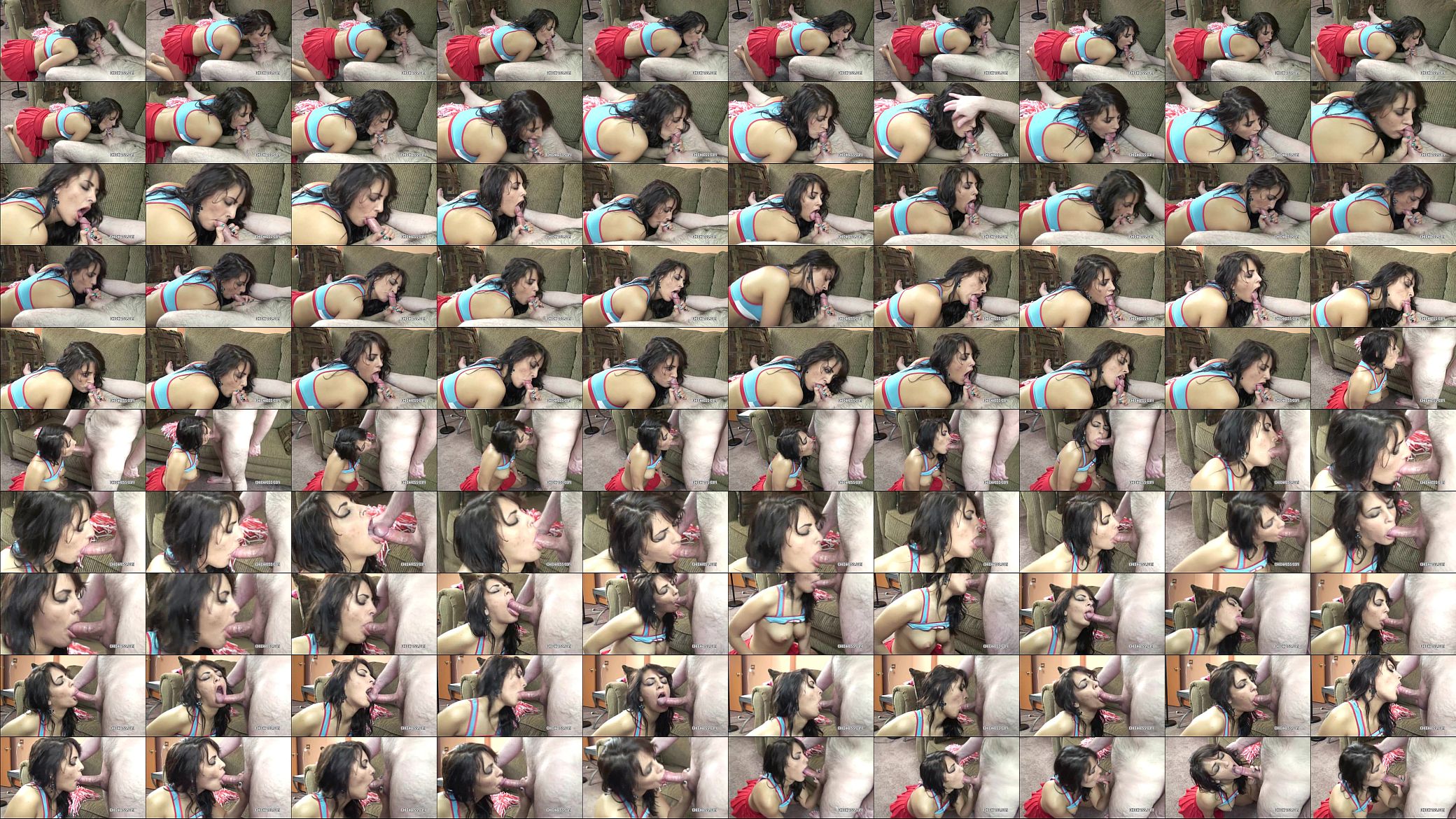 Brunette cheerleader Bella blowing an old dude 预览图