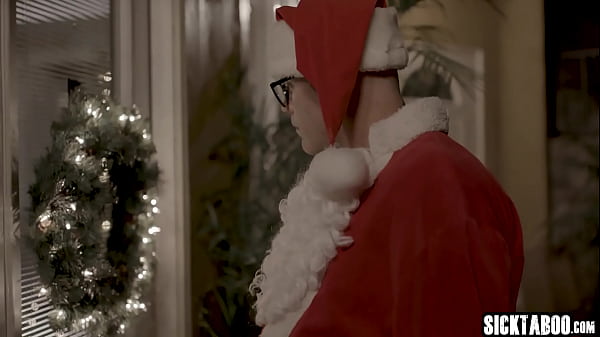 Petite teen met a dirty santa claus with big surprise