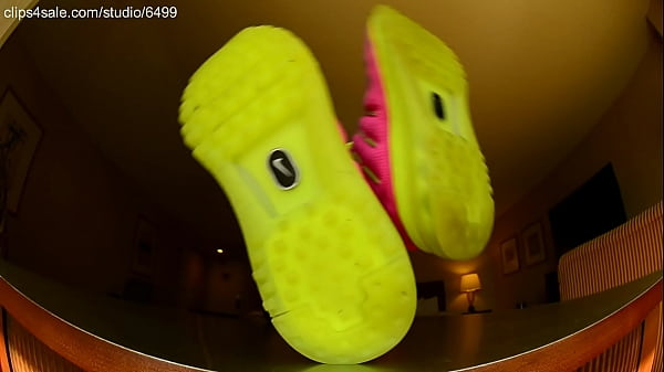 Nike Shoes and Foot Fetish Barefoot Showing Sexy Feet
