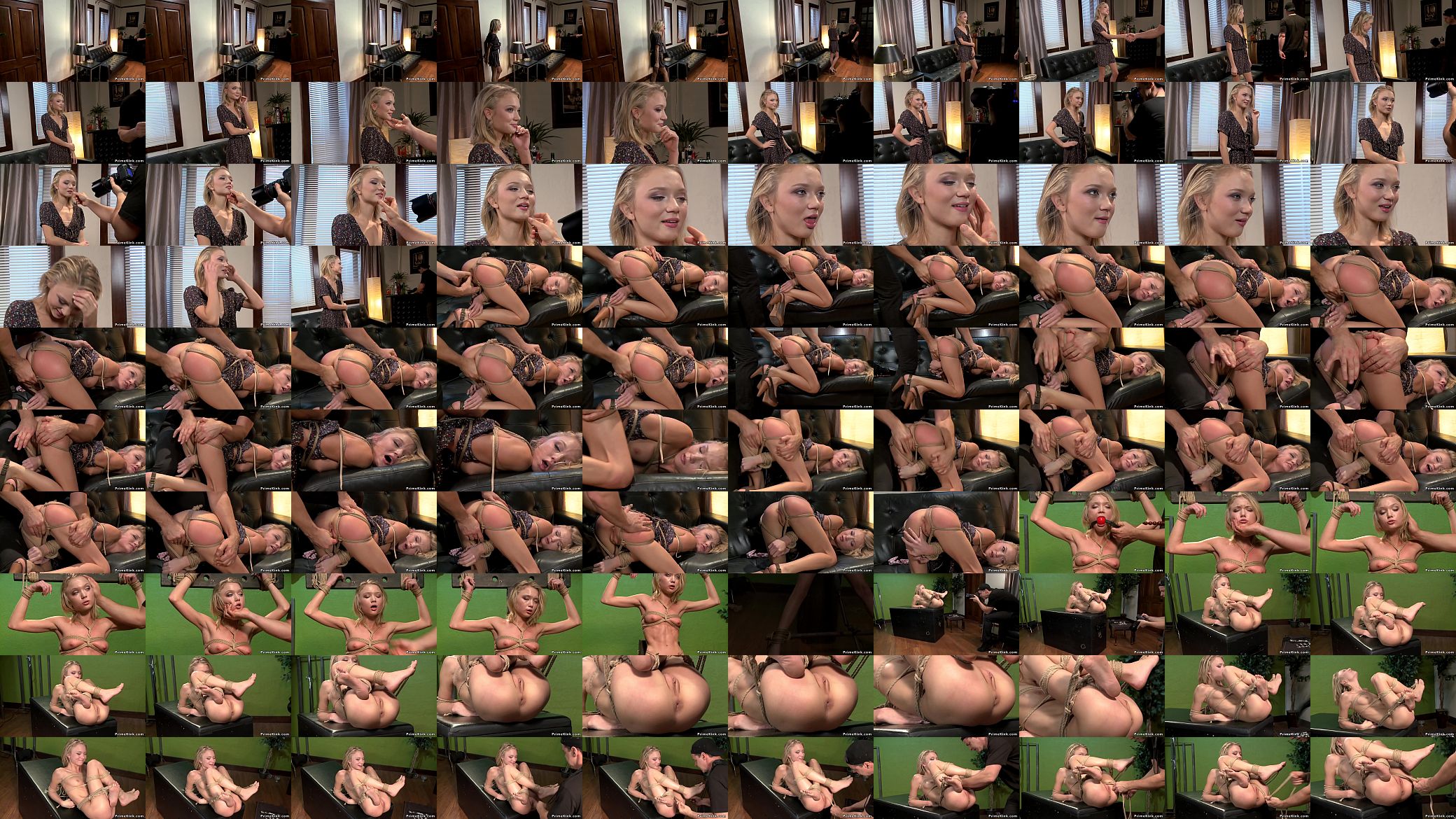 Beautiful blonde spinner takes hogtie 预览图