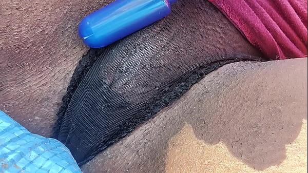 Download Video - Outside on all four peeing my panties as I show you my hair vagina slurp my pee up and spit it on u