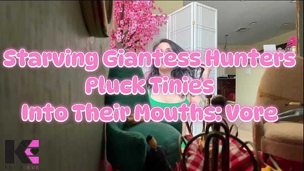 Starving Giantess Hunters Pluck Tinies Into Their Mouths: Vore