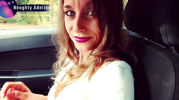 Naughty Adeline - Sloppy blowjob in car with cum in mouth by Naughty Adeline