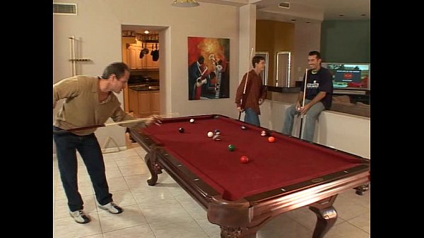 Pool room orgy and dp fuck