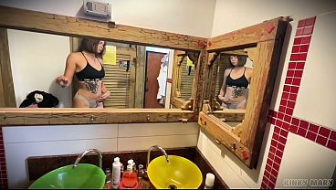 Kinky Mary Pisses Standing in the Bathroom – Hairy Pussy Close-Up Golden Stream