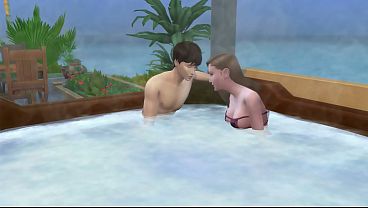 Casal de férias aproveitam para foder na hidro. The Sims