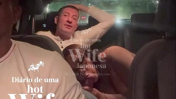 Naughty Japanese hotwife Lina Nakamura giving her ass to Uber, John Coffee, while the cuckold delights in recording
